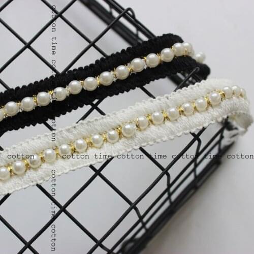 5yards/lot golden trim beaded tassel trim chain webbing 2colors classic ribbon with pearl style accessory free shipping