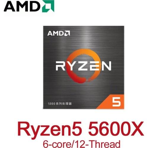 AMD Ryzen 5 5600X 6-core, 12-Thread Unlocked Desktop Processor with Wraith Stealth Cooler