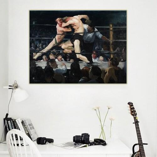 Citon George Bellows《Stag》Canvas Art Oil Painting Boxing Artwork Poster Picture Wall Decor Modern Home Living room Decoration