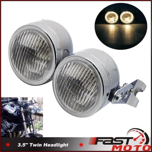 For Yamaha XT250X XT600 WR450F250 YZ250F TTR XJR400 XJR1300 Dual Streetfighter Headlight Motorcycle Headlamp Twin Head Lamp