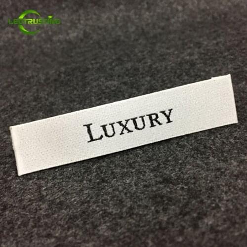 1000pcs Custom Logo Brand Woven Clothing Labels with Cut and Folded Customized Wedding Dress/Hat/Shoes Embroidered Labels