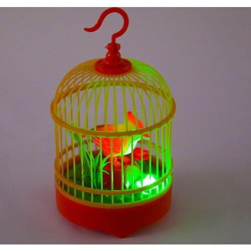 New Foreign Trade Voice Control Simulation Birdcage Children Creative Induction Electric Toy Birds Gift