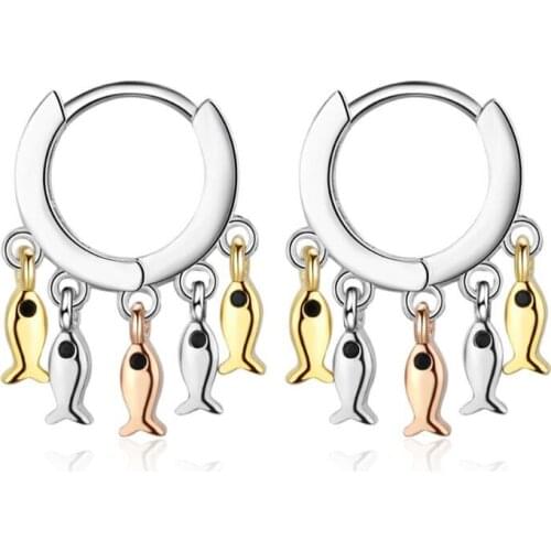 Exquisite Cute Little Fish Tassel Drop Earrings For Women Trend Creative Jewelry Party Gift Oorbellen SAE389