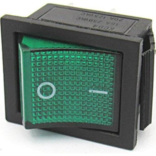 Boat rocker power button 4-pin green light 16A 250V 31x25mm switch (2pcs)