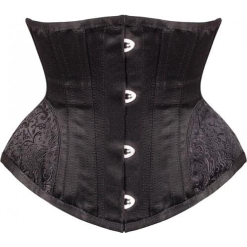 Beonlema Steampunk 14 Steel Bones Waist Trainer Corset Vintage Women Plus Size Clothing Gothic Style Black Top Underbust Gorset