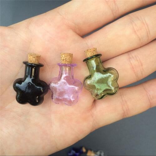 Mini Glass Bottles Flower Jars With Cork Little Colors Handiwork Bottles Handmade Gift Tiny Bottles Mix 7Colors Free shipping