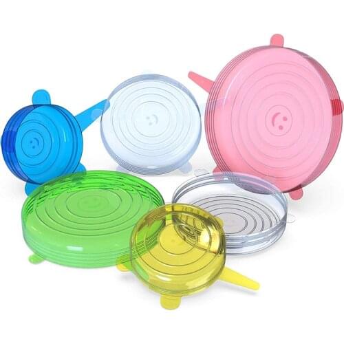 Silicone Stretch Lids Pack Various Sizes Reusable Durable and Expandable Lids Food Wrap Storage Bag Food Covers Bowl Covers
