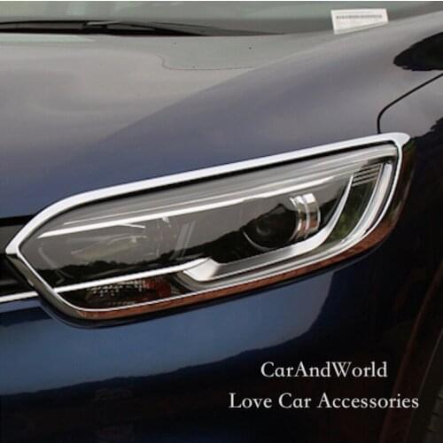 HeadLights Frame Cover Head Light Lamp Trim Chrome Decoration Stickers For Renault Kadjar 2015 2016 2017 Car-Styling Accessories