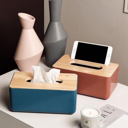 Log Cover Desktop Pumping Box Household Simple Living Room Coffee Table Tissue Box Napkin Paper Towel Storage Box