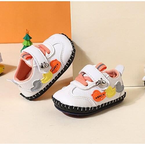 Infants Girl Anti Slip Leather Shoes Walking Sneaker Toddler First Walkers Soft Bottom Baby Boys SJY002