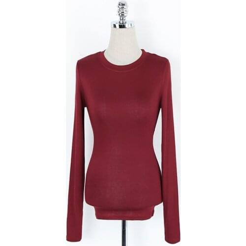 New T-Shirt Korean Style Slim T-shirts Sexy Tshirts Cotton Long Sleeve Summer Tops Tee Shirt 5 Colors