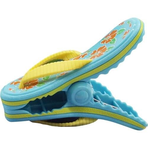Newest Slipper Shape Beach Towel Clip Lounger Chair Beach Towel Pool Clothes Clips Windproof Quilt Home Socks Peg Clamp Clothes