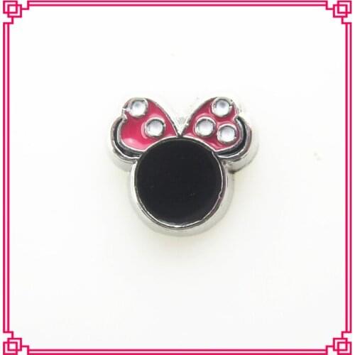 New arrive 20pcs/lot crystal mickey head floating charms living glass floating pendant lockets
