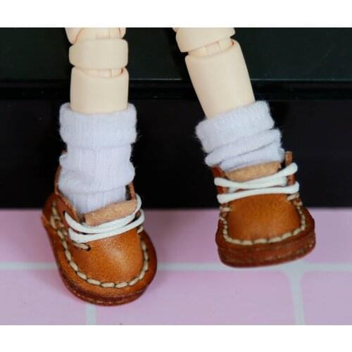 Ob11 doll shoes bjd shoes cowhide copper buckle leather boots for obitsu11,GSC clay,body9,YMY,1 / 12BJD doll Accessories boots