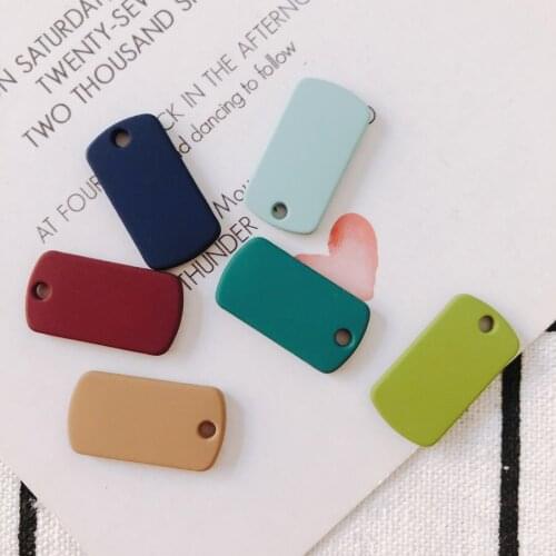 DIY Jewelry Findings 10pcs Rubber Enamel Alloy Pendant Geometry Rectangle Oil Drop Ornament Accessories Fashion Necklace Charms