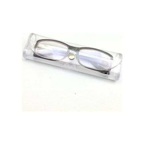Brand Logo Button Transparent Clear Plastic Sun Glasses Case Cases