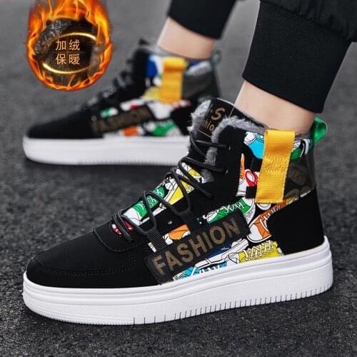 Plus Size Warm Hightop 2021 Mens Shoes Winter Sneakers Man Brand Mens Sport Shoes Women Running Shoes Sports for Men Gym E-987