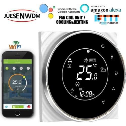 95-240VAC digital touch screen WIFI thermostat regulator temperature controller for 2Pipe cooling&heating valve