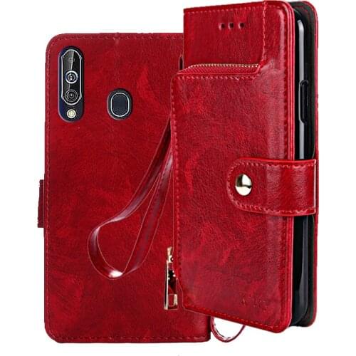 Luxury Flip PU Leather Soft silicone Zipper wallet Case For Samsung Galaxy M40 cover phone bag For Samsung Galaxy A60 Stand case