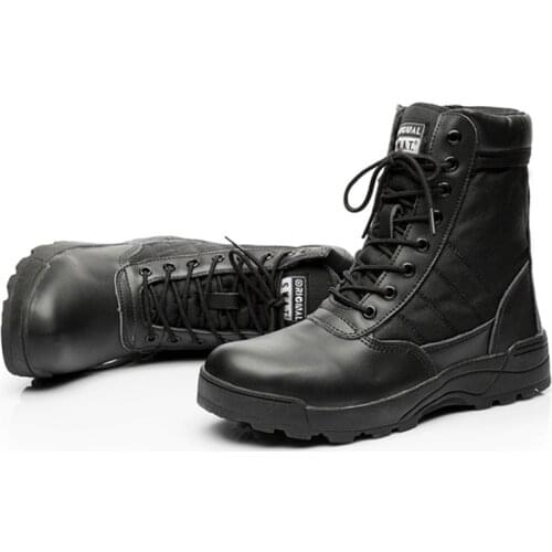 Tactical Hunting Combat Boots SWAT Summer Breathable Hiking Outdoor Boots Shoes Mens Sports Ankle High Boots Cool Fashion