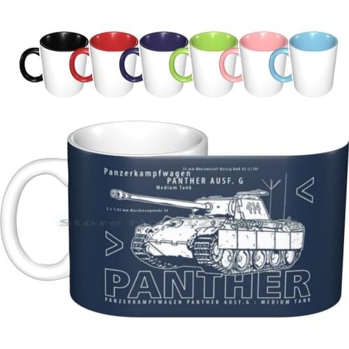 Panther Tank Ceramic Mugs Coffee Cups Milk Tea Mug Panther Panther Tank German Panther German Tank Tank Military Wehrmacht