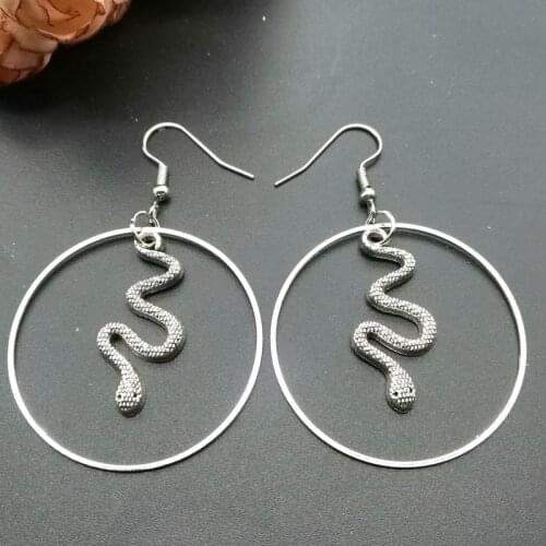 Style Dark Punk Gothic Vintage Snake Shape Dangle Earrings