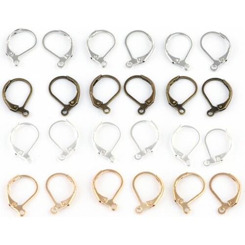 20pcs/lot Stainless Steel Leverback Ear Wire Silver Tone French Lever Earring Hooks Clasp for DIY Jewelry Making Crafts