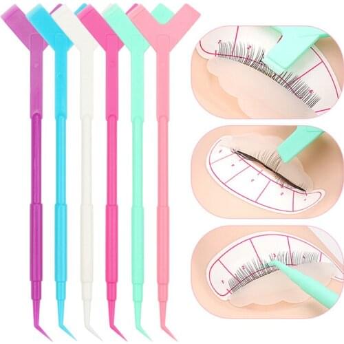 10pcs Multifunction Mini Y Shape Comb Plastic Fake Eyelash Perming Stick Tool Hot Glue Spoon Lashes Brush Lash Lifting Curler