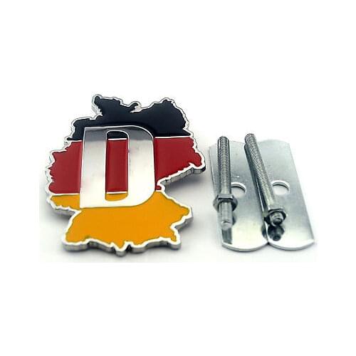 1X 3D Metal Germany Deutschland Flag Map Car Front Grille Sticker Emblem Badge Car Styling