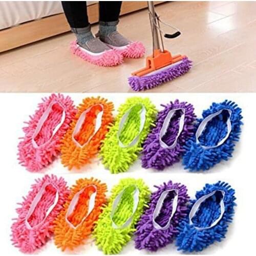 2pcs/set Mopping Shoe Cover Washable Reusable Cleaning Microfiber Shoe Cover Dirt Hair Cleaning Dust Removal Bathroom Kitchen