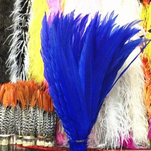50 pcs 60-65 CM 24-26 Inch sapphire Pheasant Tail Feathers DIY Wedding Decorations lady amherst silver chicken feather plume