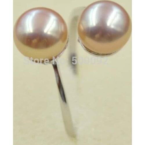 AAA 7-8mm natural color freshwater pearl ring stretch