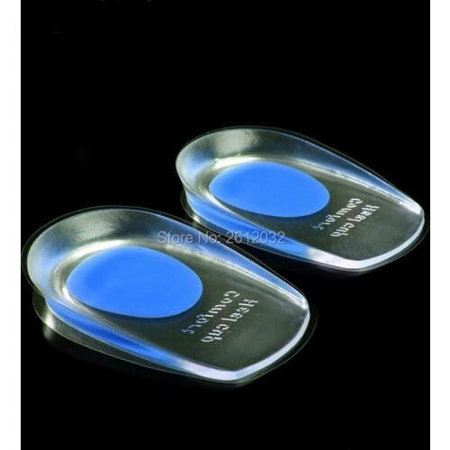 Shock Absorption Shoes Insoles Cushion Gel Heel Cup Massage Pads Inserts Heel Pain Spur Silicone Comfort Heel Cup