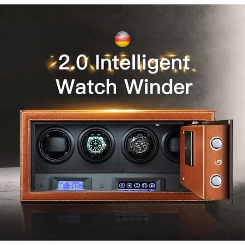 4 Watch Safe Box Storage Mabuchi Quiet Watches Winder Holder Mechanical Men Watch Case Security Electricity Password Lock