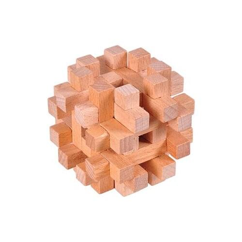 Beech Wood Brain Teaser Burr Puzzles Game for Adults Kids