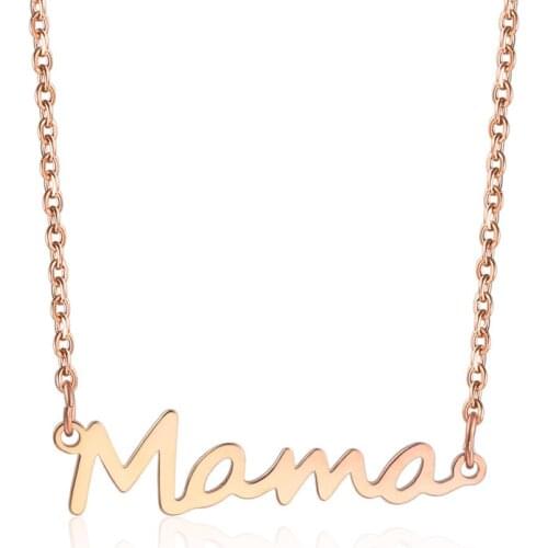 New Stainless Steel Mama Letter Clavicle Chain Women Necklace Female Pendant Necklaces Fashion Mothers Day Gift For Mom Jewelry