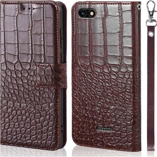 Magnetic clasp flip cover for Xiaomi Redmi 6A Case flip Crocodile texture leather Phone Case for Xiaomi Redmi 6A Case Cover