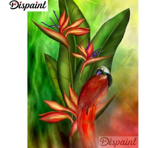 Dispaint Full Diamond "Birds and flowers" DIY 5D Diamond Painting Cross Stitch Home Decor Picture Of Rhinestone Handmade A25790