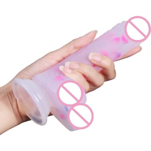 Medical Silicone Jelly Dildo Adult Soft Strapon Large Multicolor Sucker Realistic Artificial Penis Sex Toys Woman Masturbation