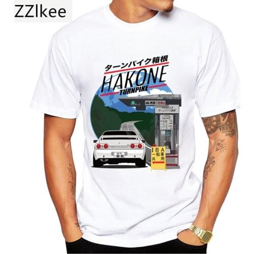 New Summer Print T Shirts Funny Mens Short Sleeve Cool Hakone Skyline R32 GTR Car Slim Fit T-Shirt Men Casual Tops Boy Tees