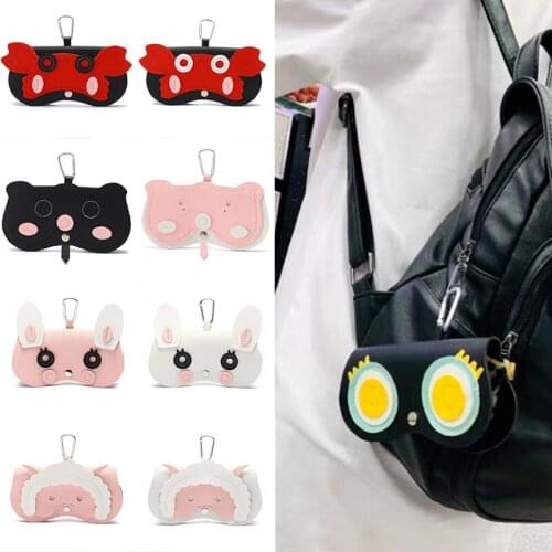 2021 INS PU Leather Cute Cartoon animal Eyes Glasses Box Bag Protection Holder Sunglasses Carry Box Eyewear Pouch Accessories