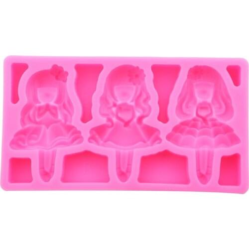 Hot Top Ballet Dancer Silicone Mold Fondant Ballet Girl Mold Cake Decoration Tool Chocolate Mold
