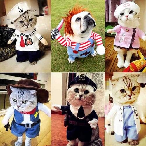 Cat Dog Halloween Costume, Party Christmas Dog clothes ,Funny Bulldog Puppy Cosplay Outfit,Pet Clothing For small Medium Dogs