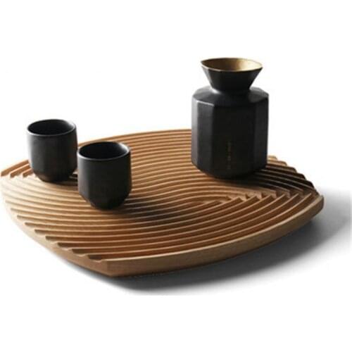 Nordic Style Table Mat Wooden Tray Water Corrugated Bread Food Plate Fruit Cake Platter Dinner Storage Tray Coaster Home Decor