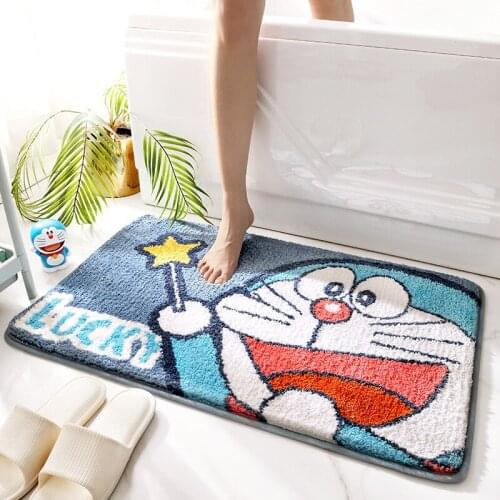 Bathroom mat Anime Doraemon cartoon bathroom water absorbing floor mat home bedroom toilet door mat
