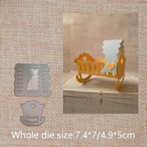 Metal Cutting Dies Adorable Baby Carriage Scrapbooking Craft Die Stamps For Embossing cards Crafts 74*70/49*50 mm