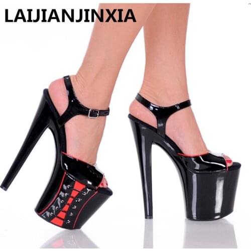 LAIJIANJINXIA Women Model Sexy Platform Sandal 20cm High Heel Party Dress 20CM high heels 20cm sandals Dance Shoes