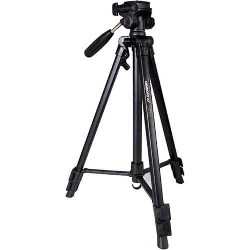SAB233 Tabletop Aluminum Tripod with Rocker Arm,3-Way Pan/Tilt Head, Quick Release Plate for Cameras / FPV Monitors -Black