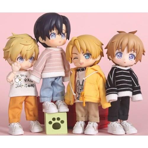 Ob11 baby clothes jeans wide leg pants trousers stripes hoodie for obitsu11 molly GSC body9 1/12bjd doll clothes accessories