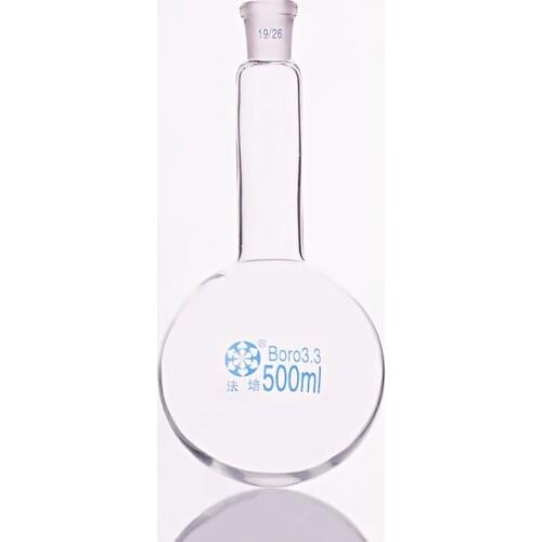Single standard mouth round-bottomed flask,Long neck,Capacity 500ml and joint 19/26,Single long neck round flask